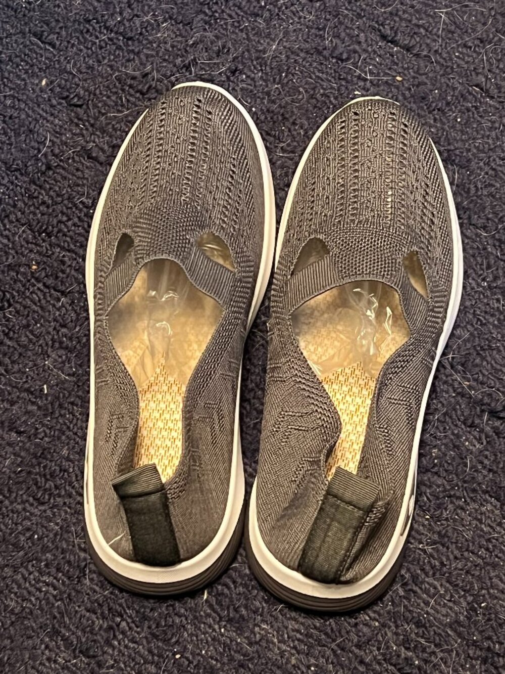Size 8.5 (39) Dark Gray Slip-On Knit Sneakers